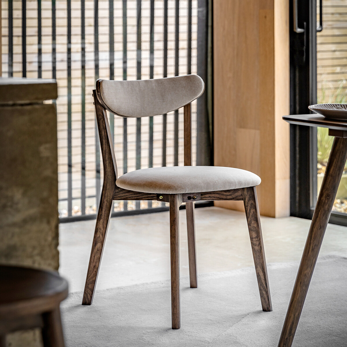 Hale Mid-Century Upholstered Smoked Oak Dining Chairs (Set of 2) smoked oak, ÉDITÉ