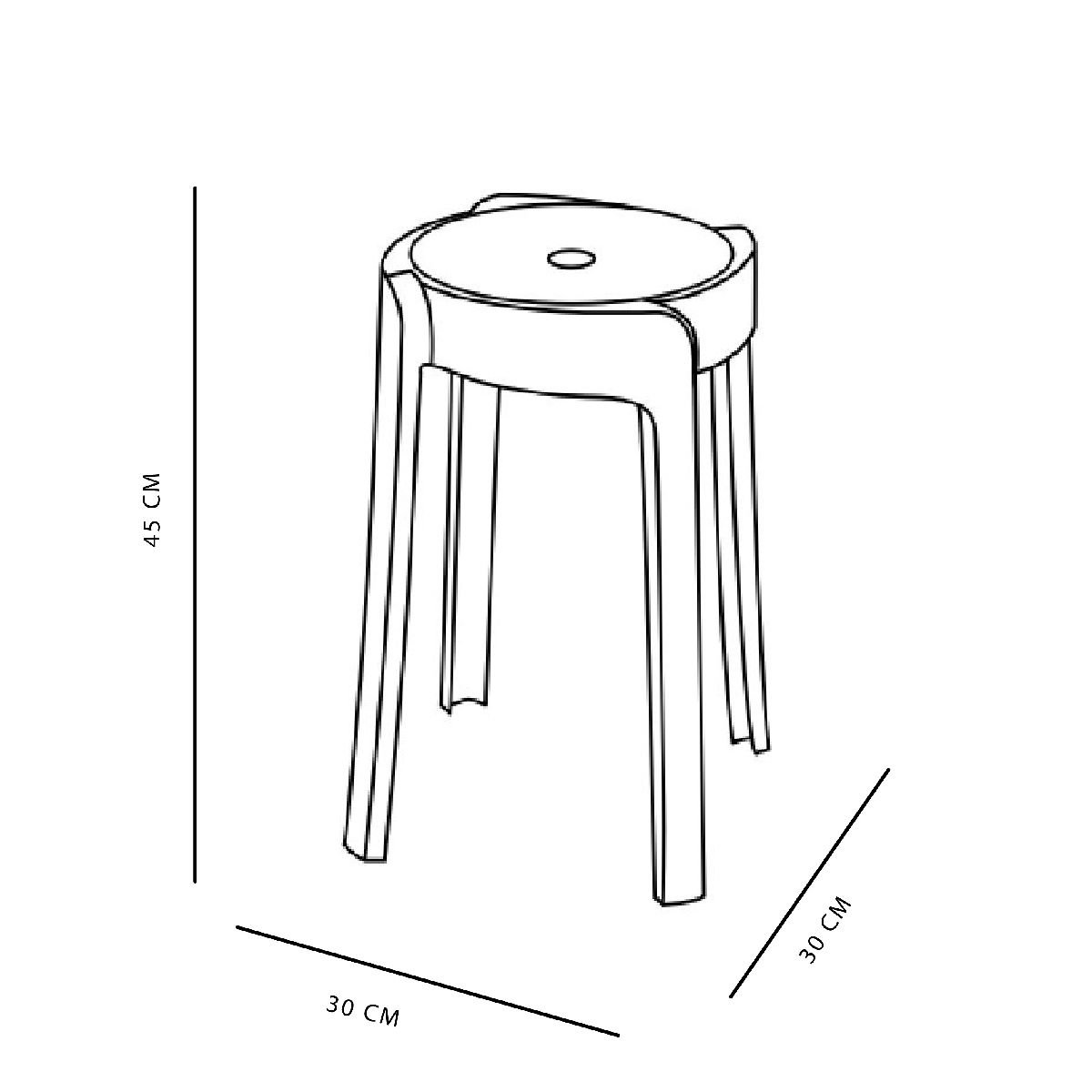 Tabouret empilable plastique EQUIPMENT vert, UTILITY