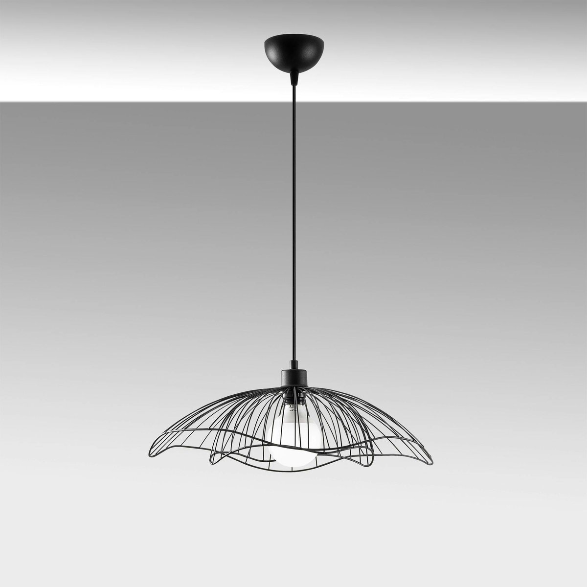 Suspension métal double fleur SINOP noir, PIER IMPORT