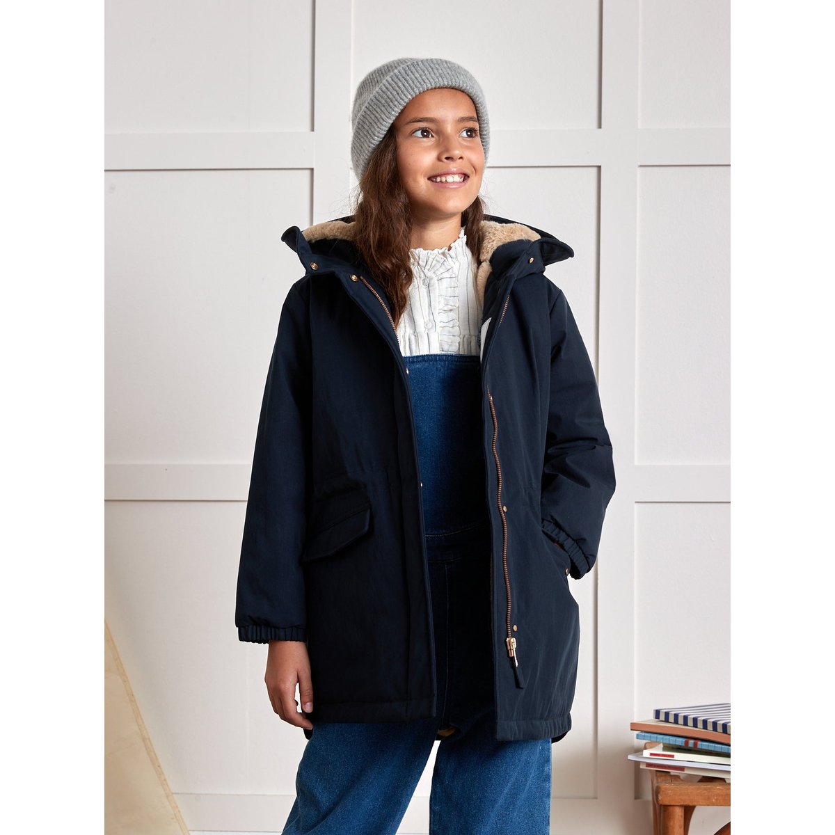 Parka Junior doublée imitation fourrure marine, CYRILLUS