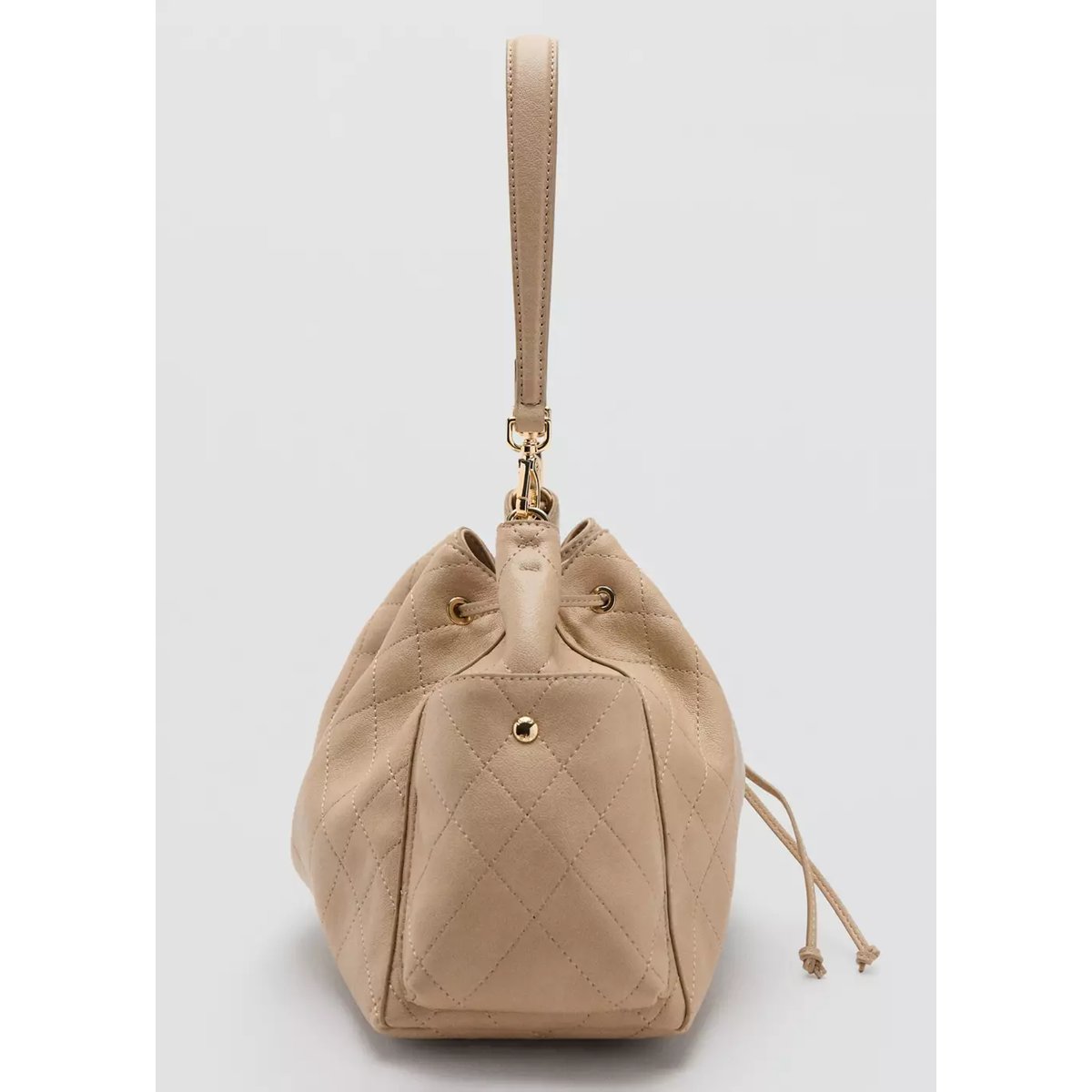 Sac porté épaule matelassé beige, MANGO