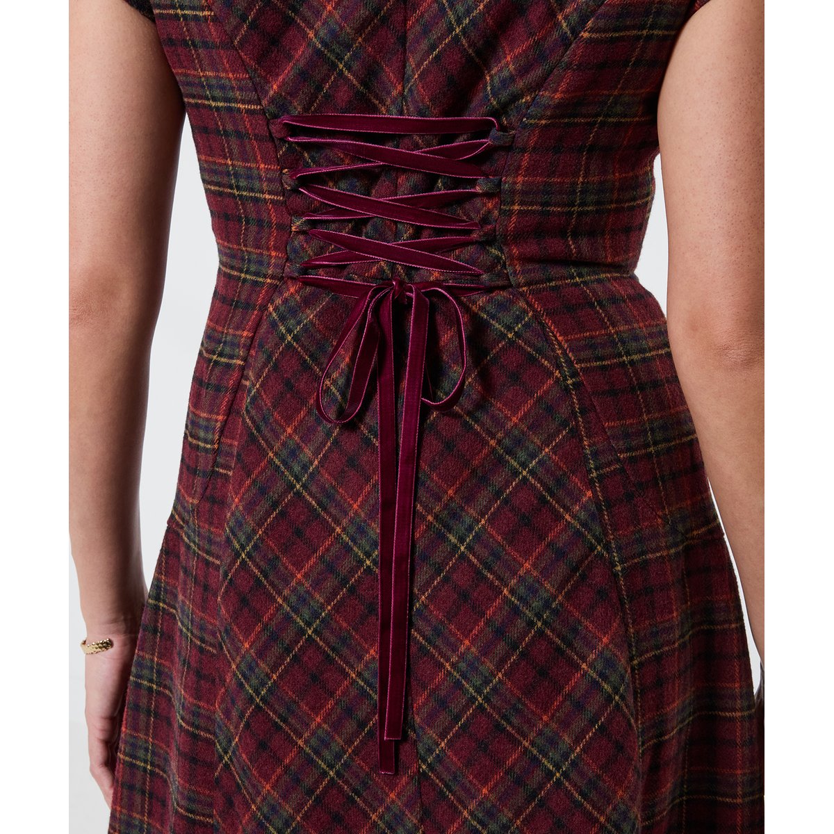 Robe Longue à Carreaux Tradition Ruby rouge, JOE BROWNS