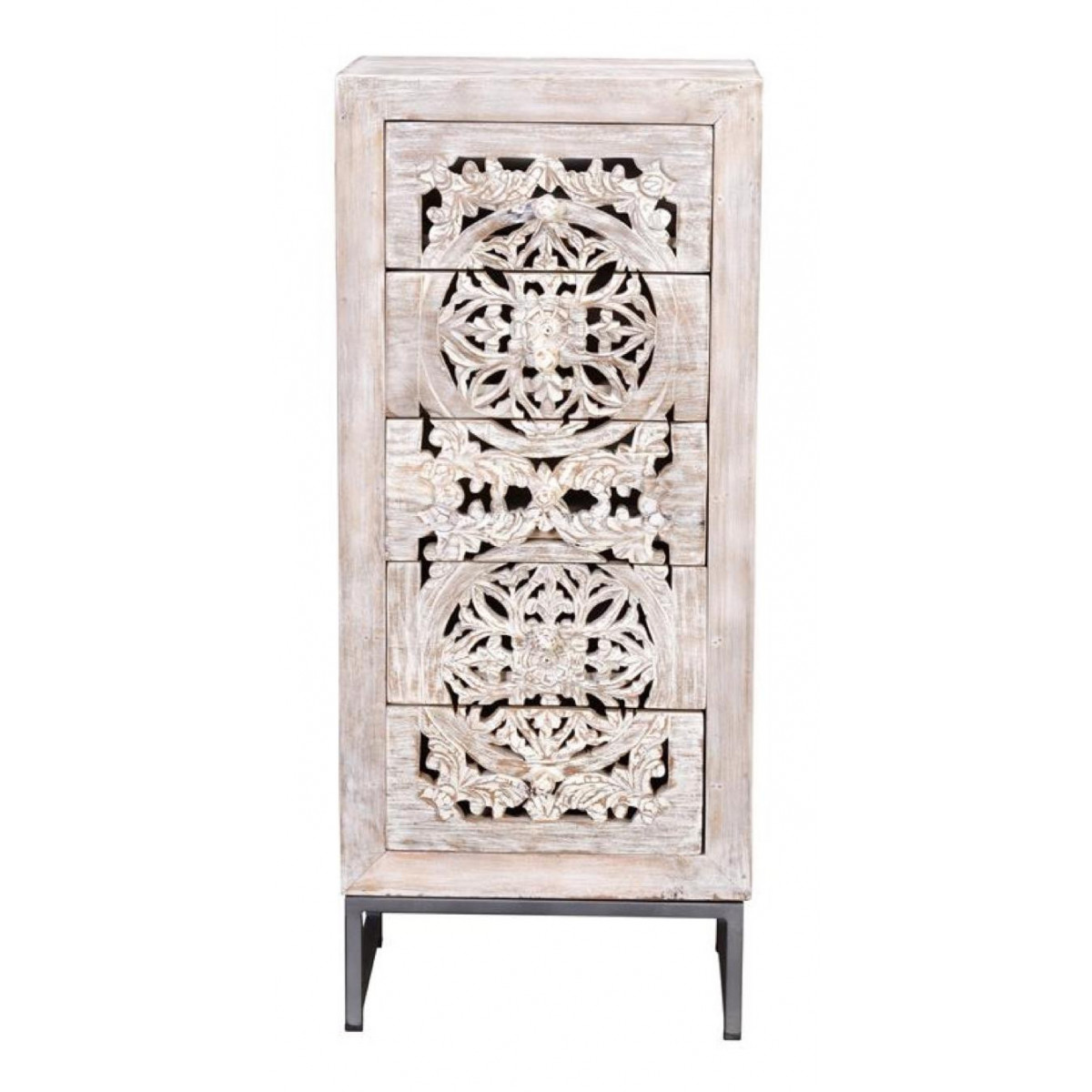 Chiffonnier 5 tiroirs - POMÉLINE blanc, DECORATION D’AUTREFOIS