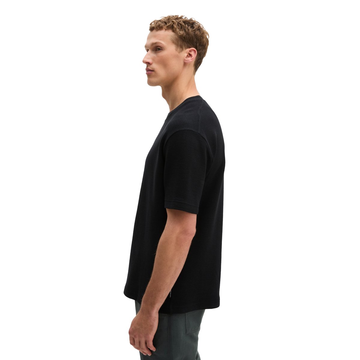 T-shirt ample en jersey de coton bio de poids moyen noir, MARC O'POLO