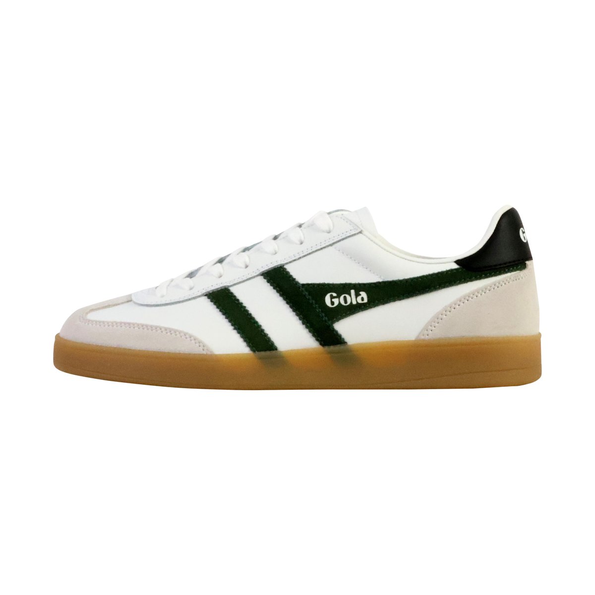 Basket Basse Cuir Viper Leather white-evergreen-black-gum, GOLA