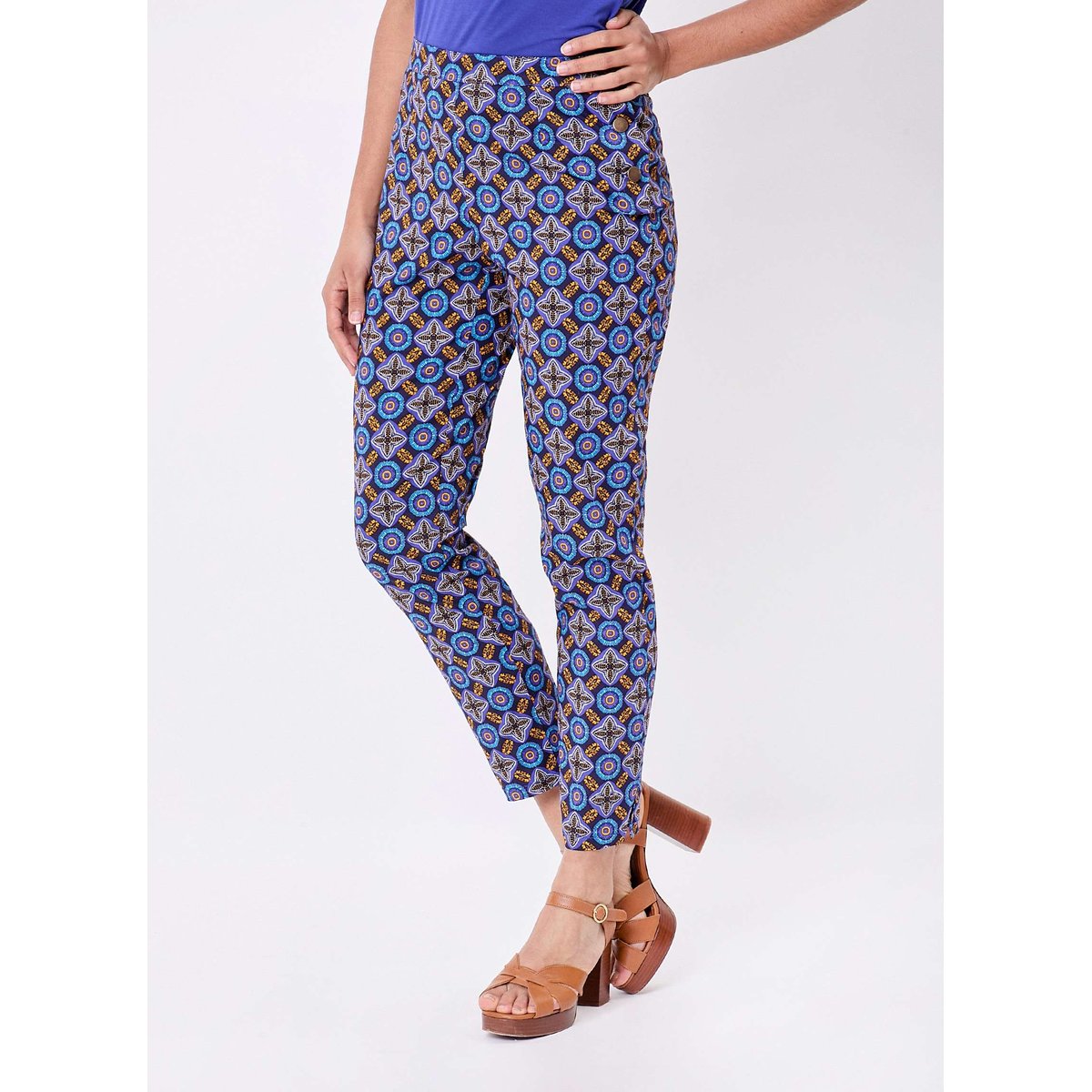 Pantalon cigarette 7/8ème coton stretch WENDY bleu nuit na, PRINCESSE NOMADE