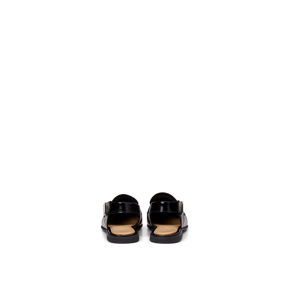 Molette slingback modèle Safina en cuir de vache raffiné noir, MARC O'POLO