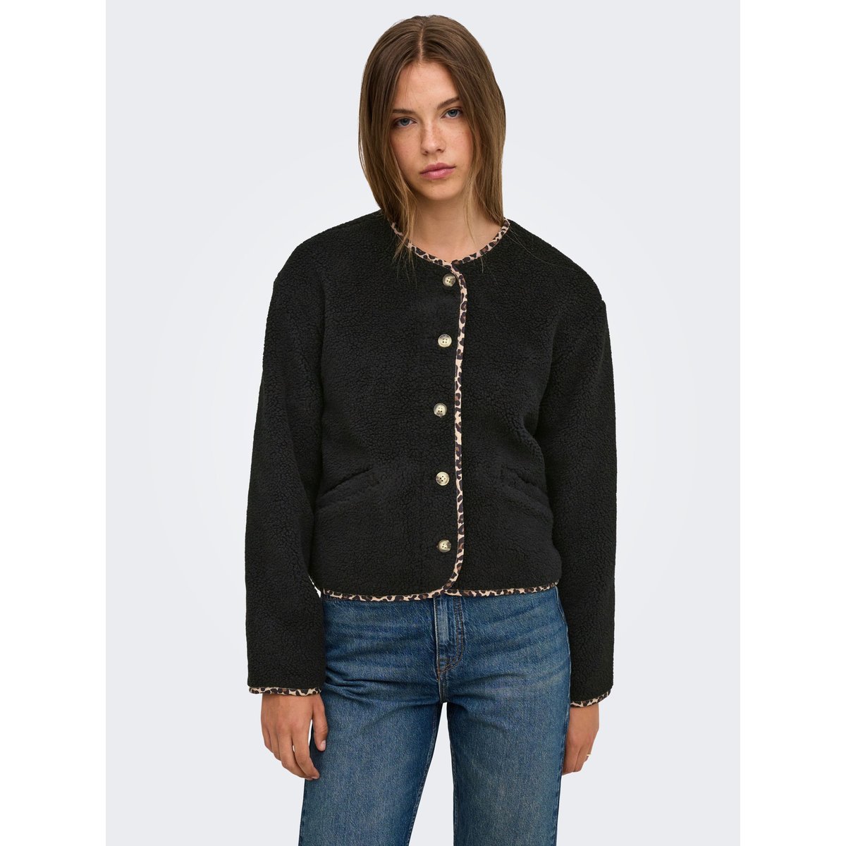 Manteau En Peluche black, ONLY