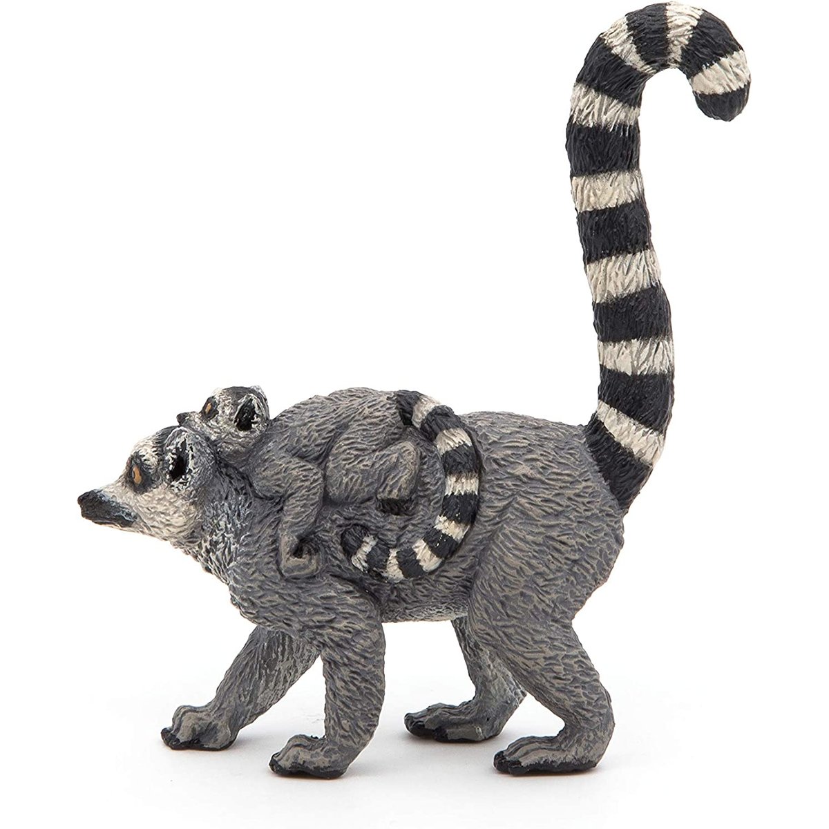 Figurine Lémurien et son bébé gris, PAPO