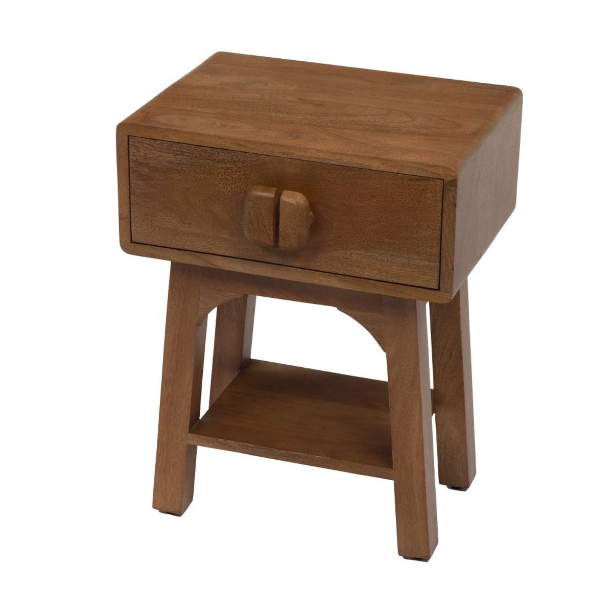 Table de chevet en manguier L40 cm Aubin marron, AMADEUS