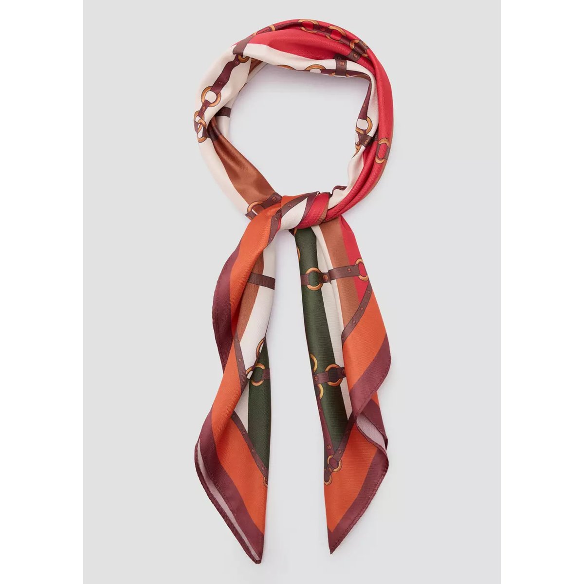 Foulard imprimé géométrique orange, MANGO