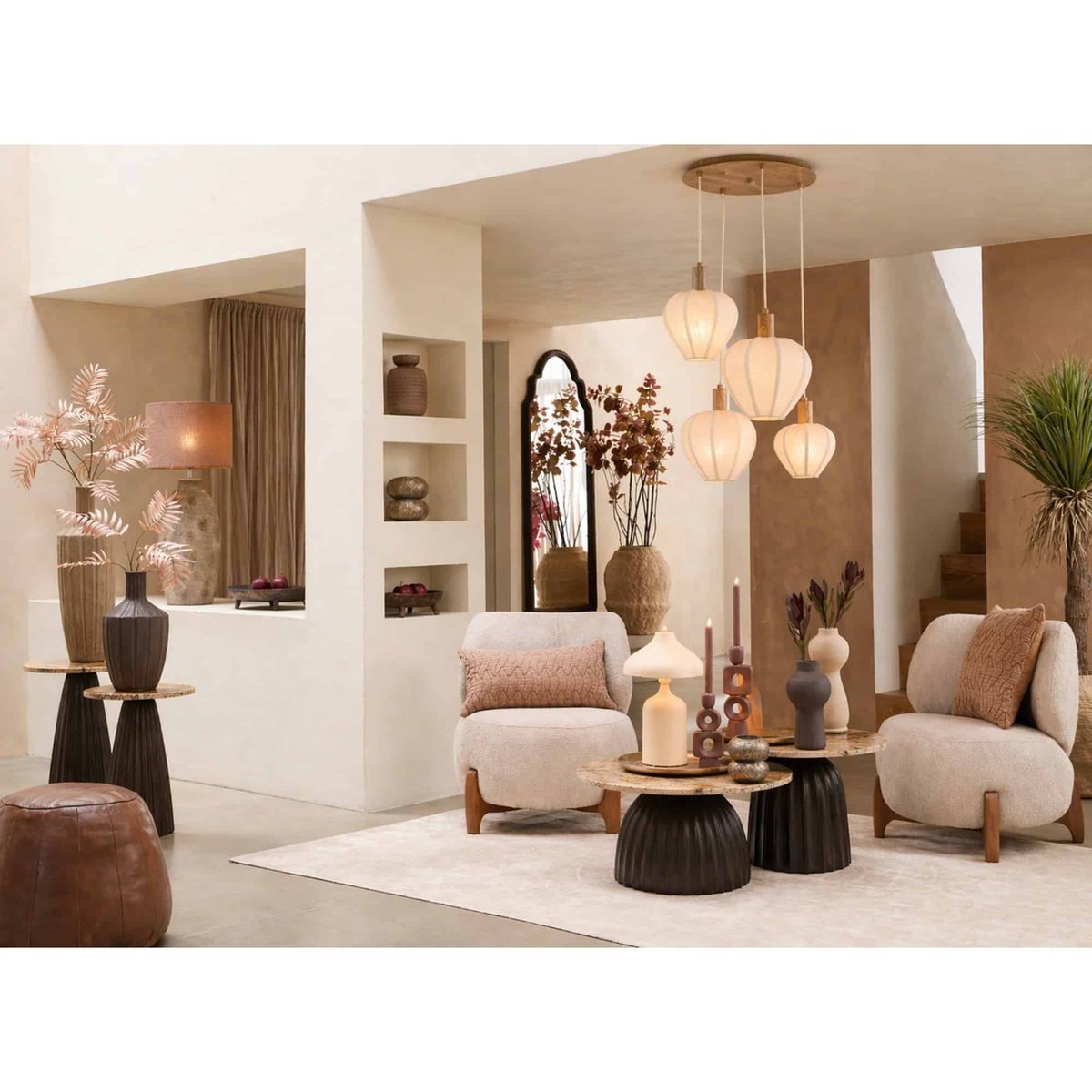 Lampe Suspendue Métal HUXI naturel, LIGHT & LIVING