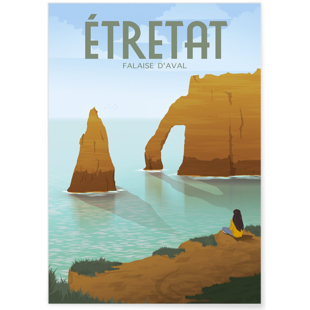 Affiche Étretat blanc, L'AFFICHERIE