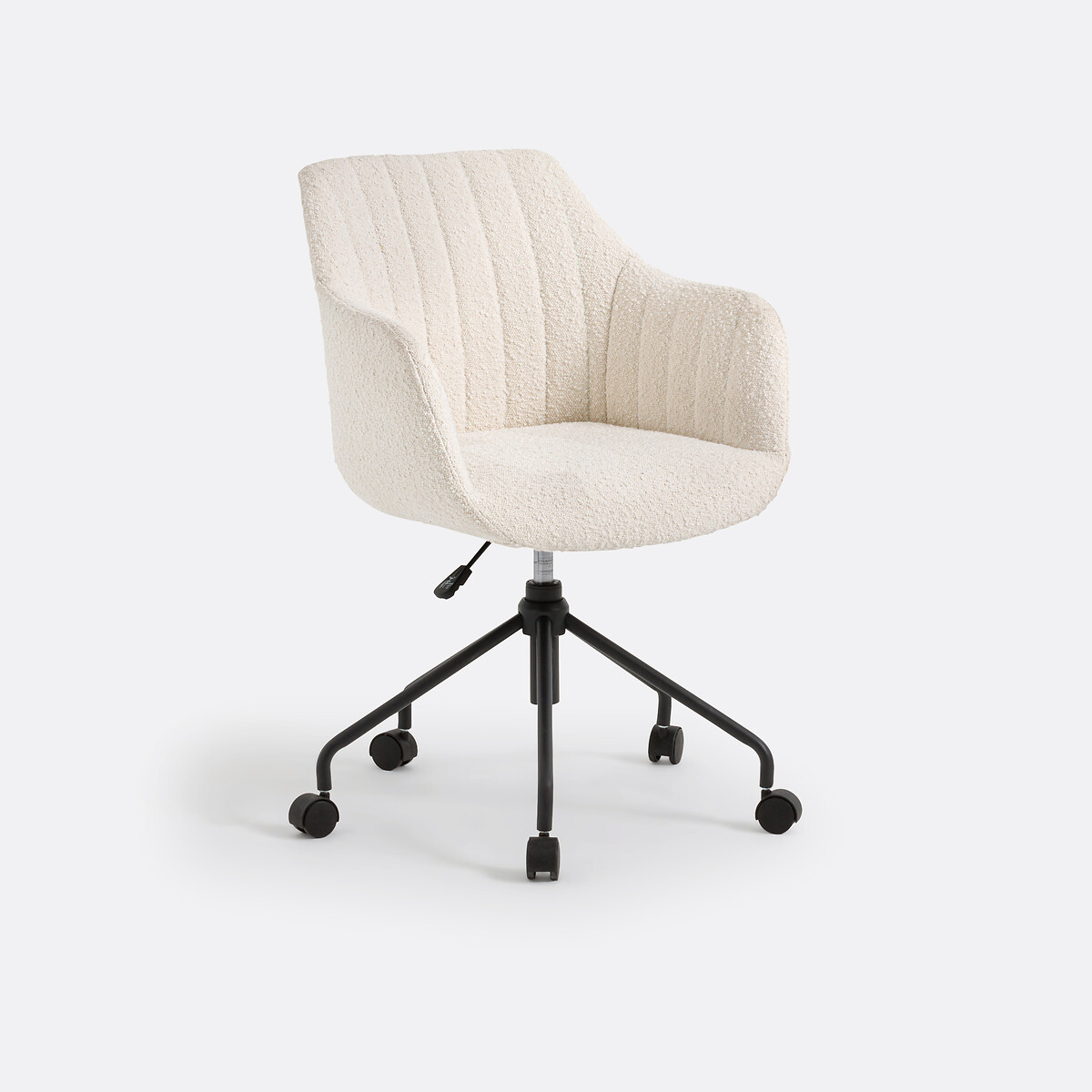 Fauteuil de bureau tissu bouclette, Matie ecru, LA REDOUTE INTERIEURS