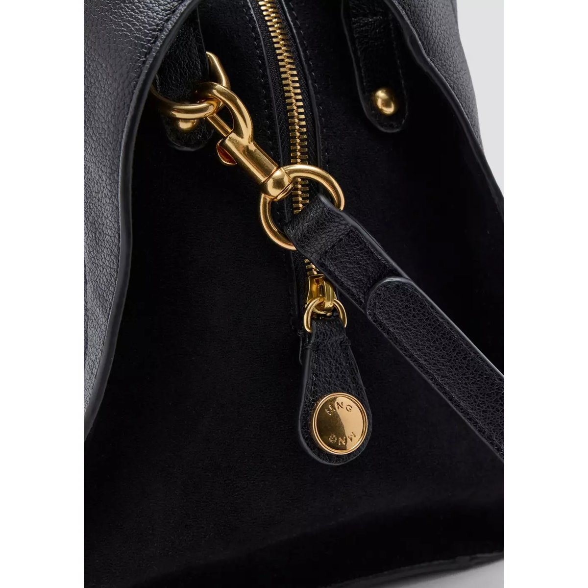 Sac cabas avec détail cadenas noir, MANGO
