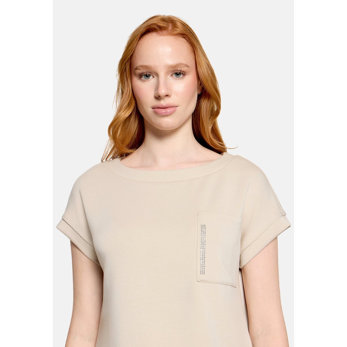 Sweat-shirt à fentes d'aisance latérales chateau gray, BETTY BARCLAY
