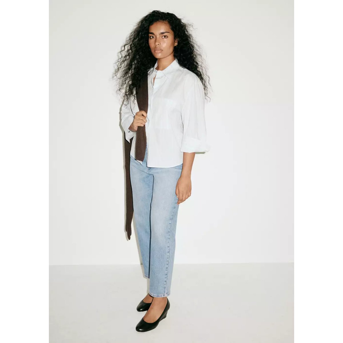 Jean Newmom confort taille haute bleu moyen, MANGO