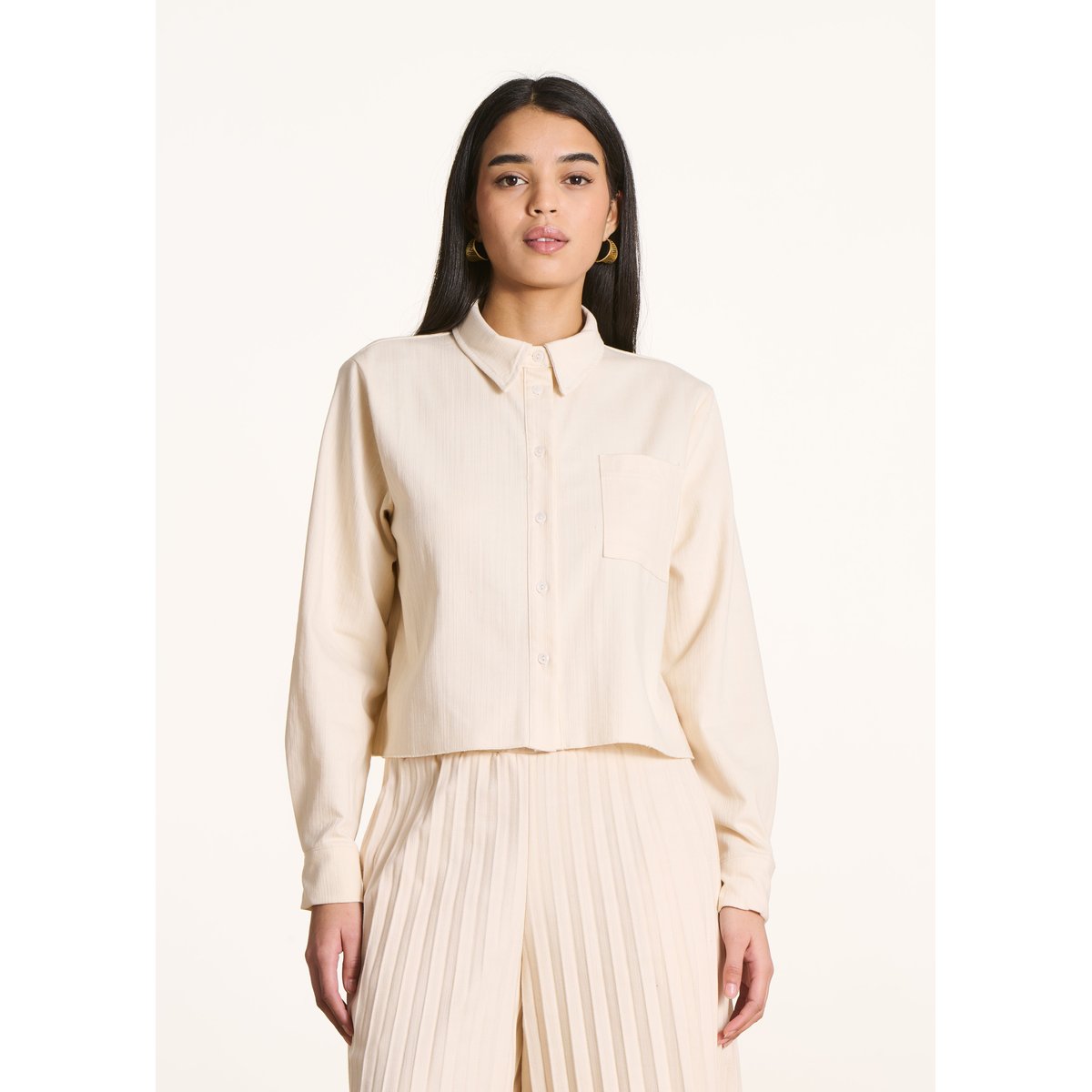 Chemise ample plissé au dos ecru, LA FEE MARABOUTEE