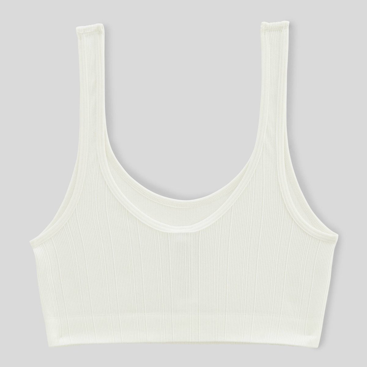 Brassière côtelée sans coutures ivoire, MONOPRIX