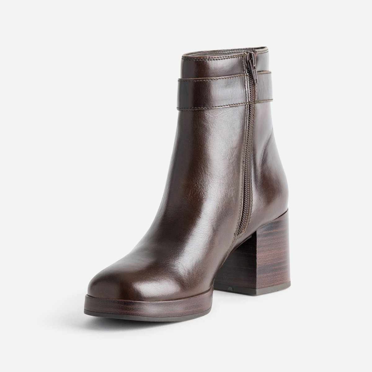 Boots À Talon en cuir NOUR cognac, ERAM
