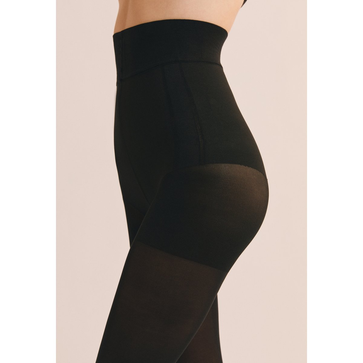 Collant sculptant transparent - 30 Deniers 30D TAILLE HAU noir, ETAM