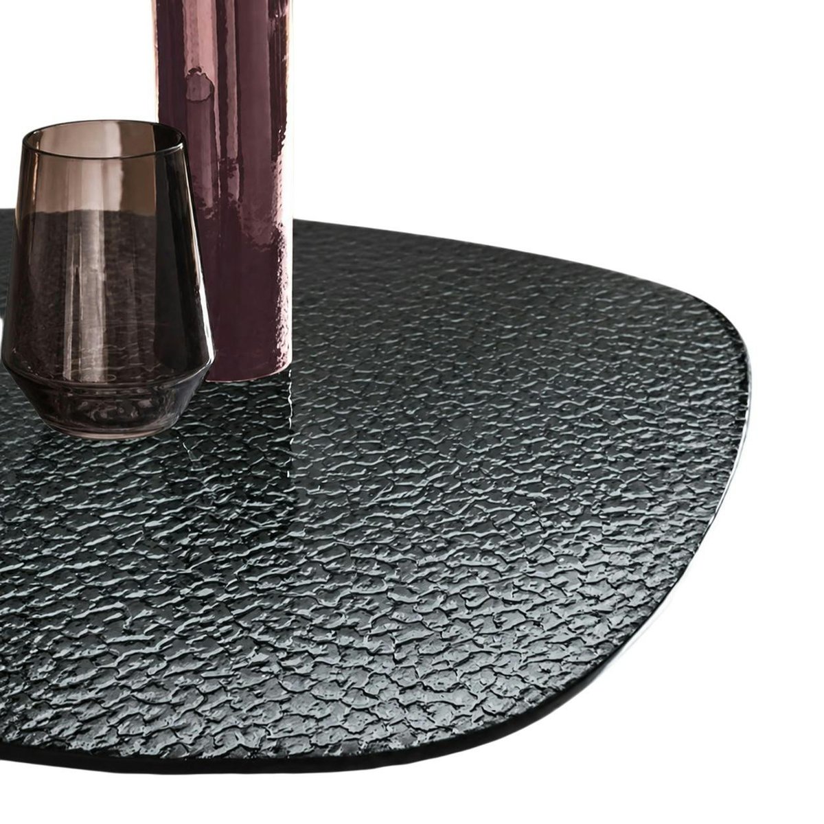 Table à manger design en verre ondulé 180 cm ALBA gris, PIER IMPORT