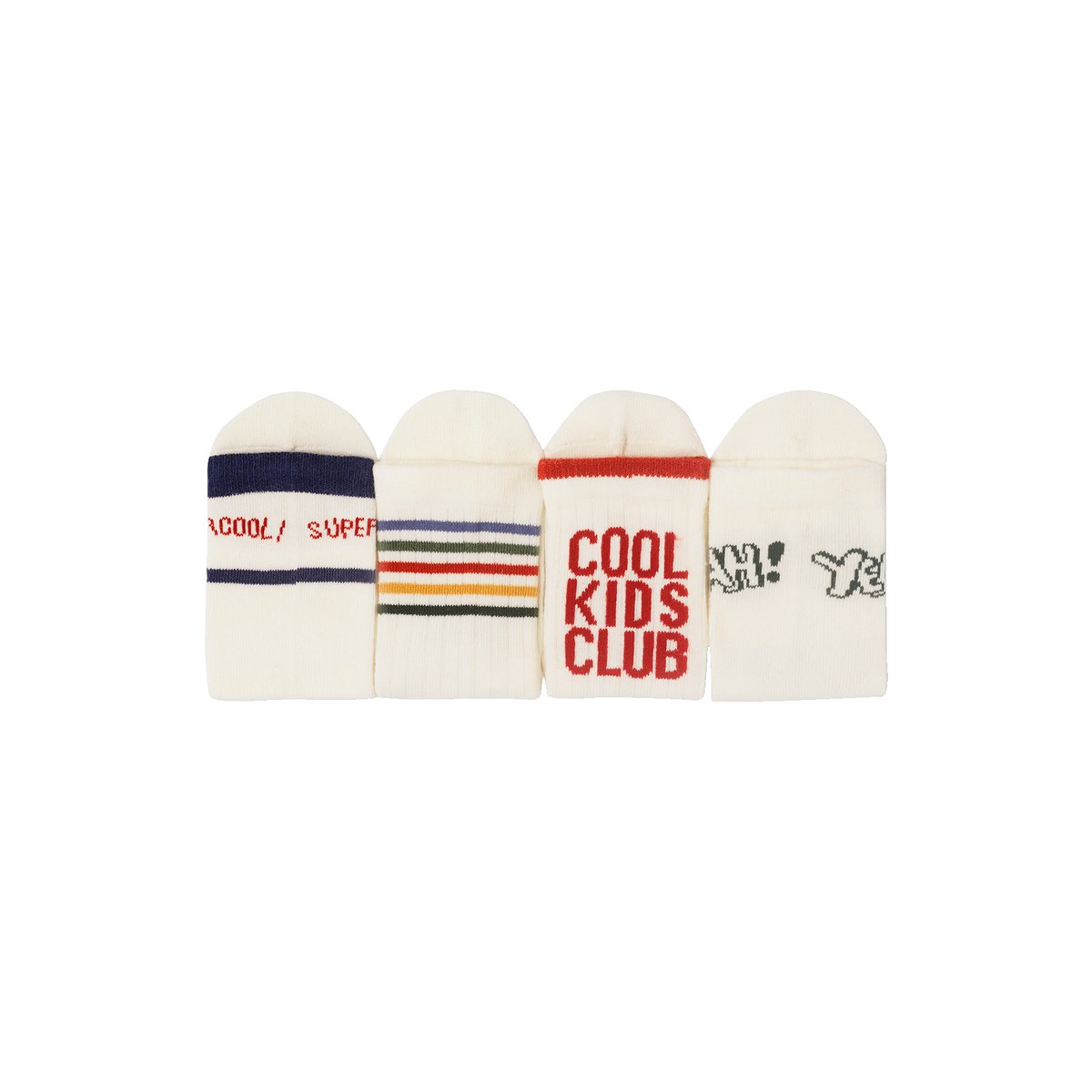 Lot de 4 paires de chaussettes sport écru, VERTBAUDET