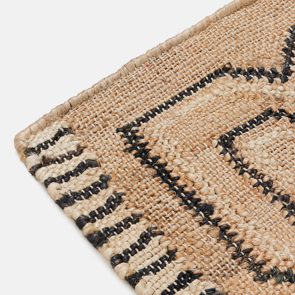Tapis en jute et coton, EBOKO noir/naturel, LA REDOUTE INTERIEURS