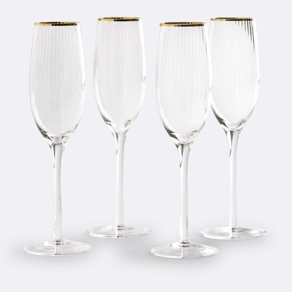 Lot 4 coupes à champagne, Lurik transparent, LA REDOUTE INTERIEURS
