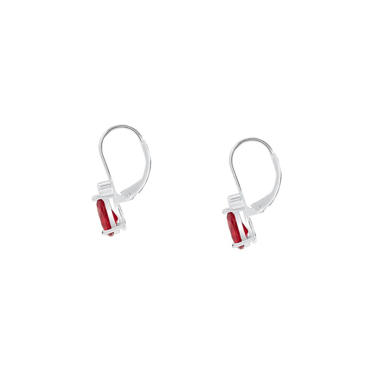 Boucles d'oreilles en Argent/oxyde de zirconium De Zirconium et Oxyde de zirconium argent et rouge, CLEOR