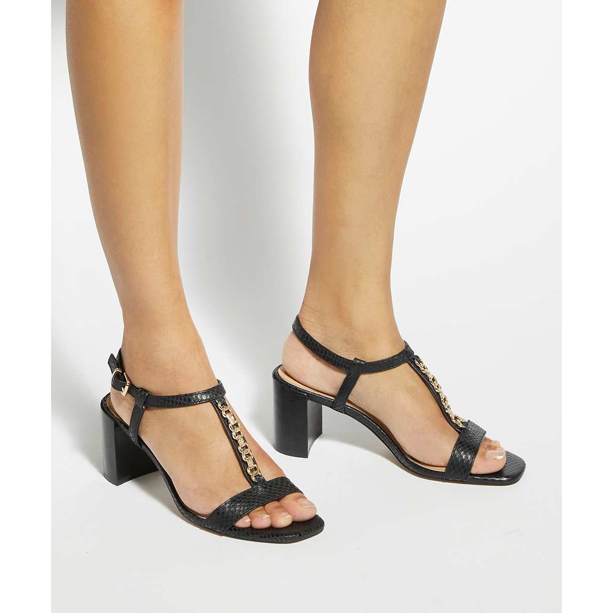 Sandales style Salomé à détails chaînes - JOSINA black-black leather, DUNE LONDON