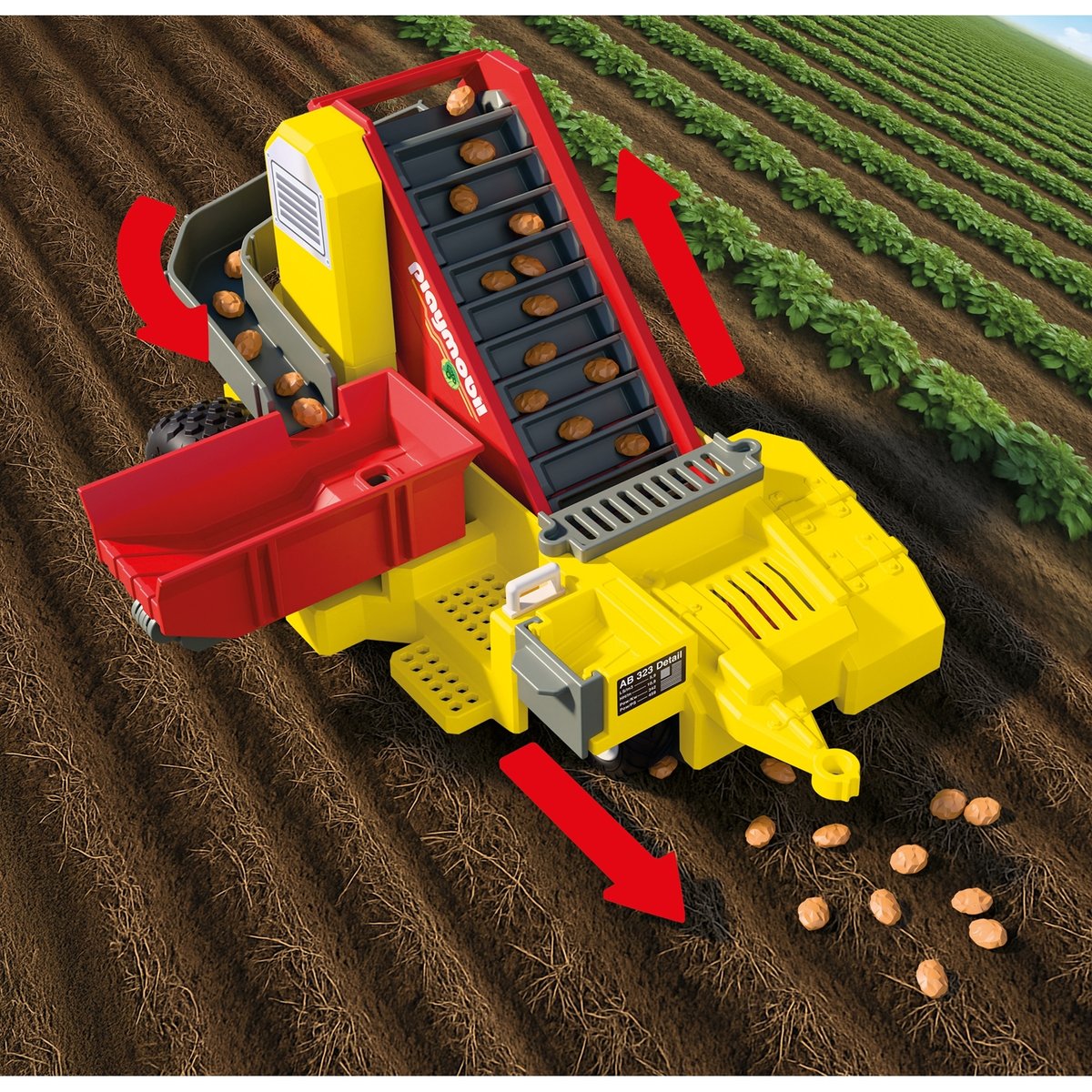 Tracteur avec récolteur de pommes de terre multicolore, PLAYMOBIL