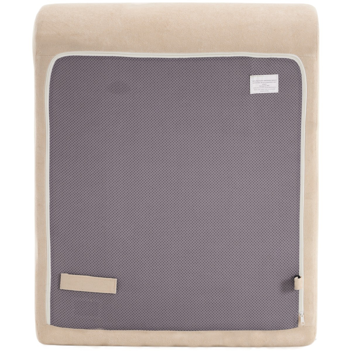 Chauffeuse compressée en tissu chenille - BILLIE beige, HOMIFAB