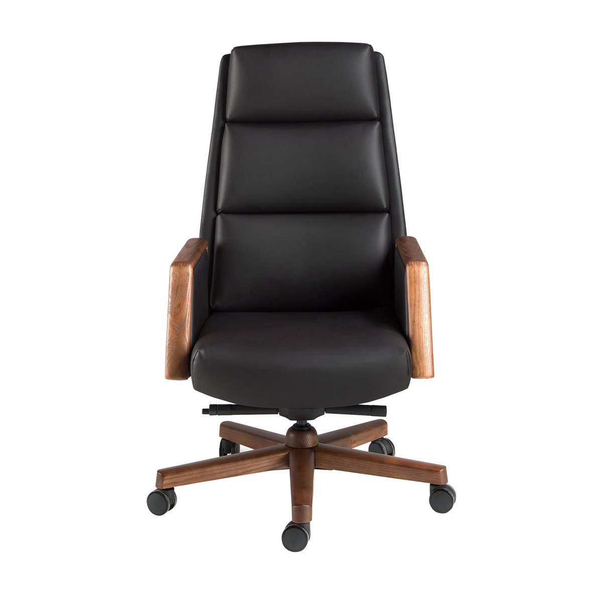 Fauteuil de bureau pivotant en similicuir noyer | noir, ANGEL CERDA