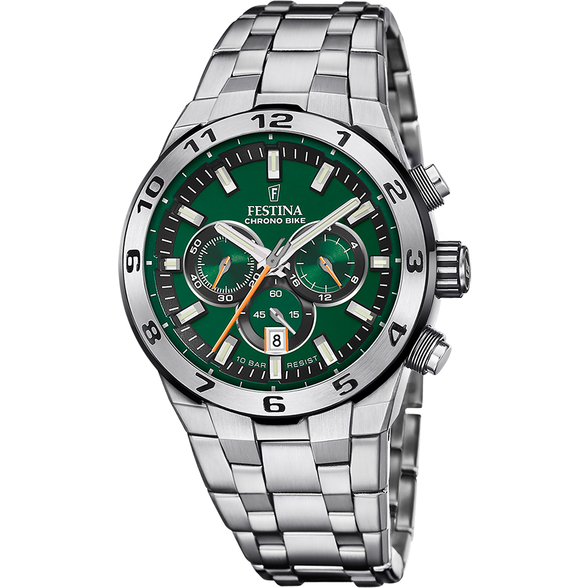 Montre Analogique CHRONO BIKE argenté vert argenté, FESTINA