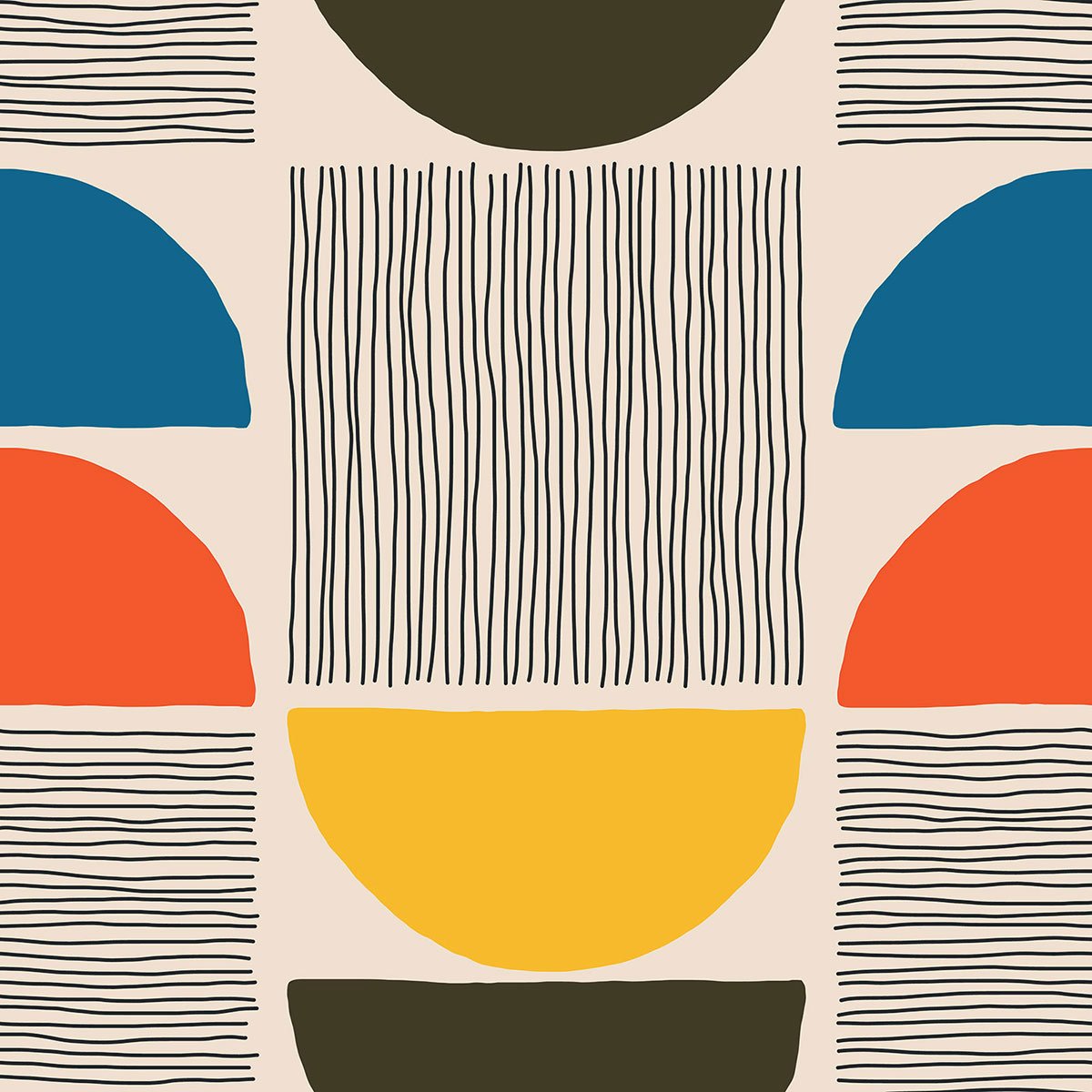 Papier peint, lilly blue bleu, HEXOA