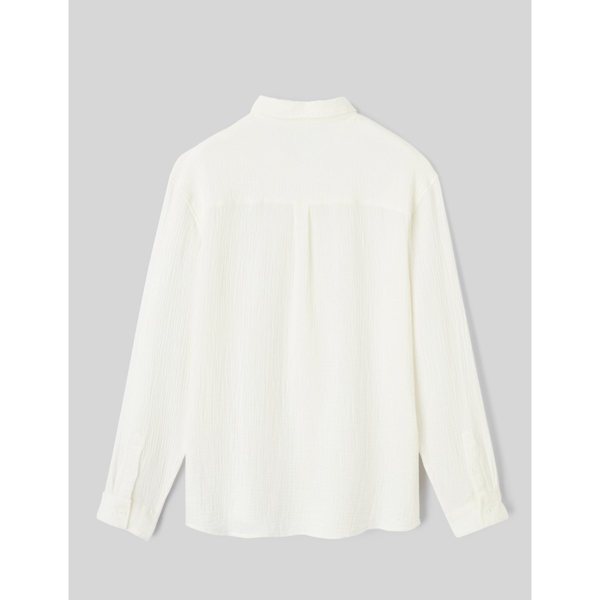 Chemise manches longues gaze de coton blanc écru, BZB