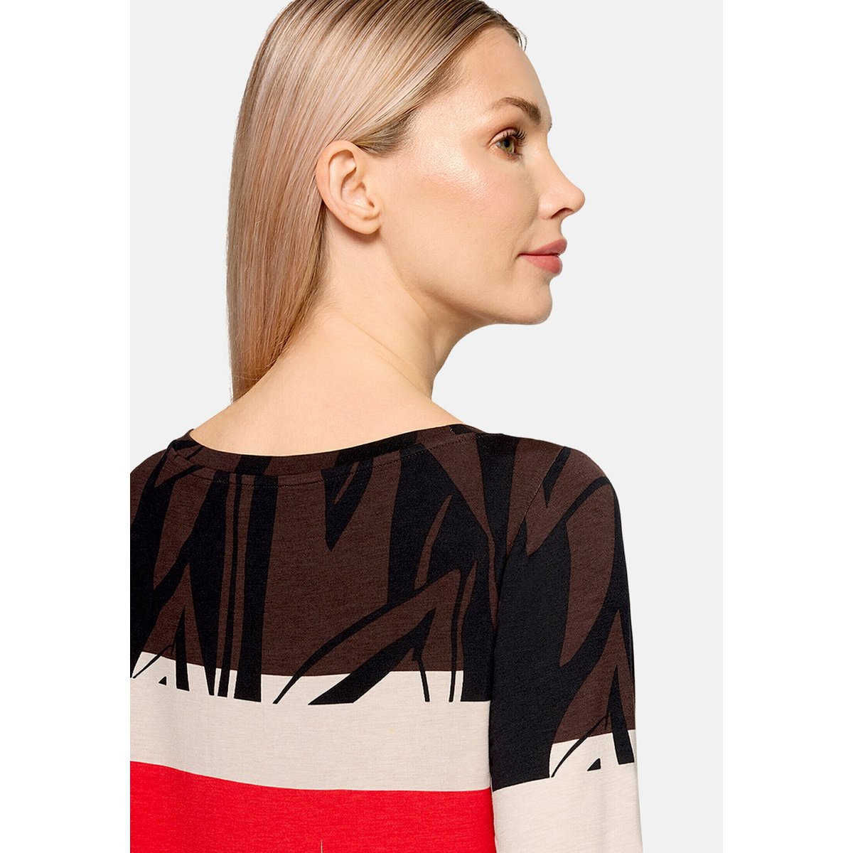 Haut casual à élastique rouge/noir, BETTY BARCLAY