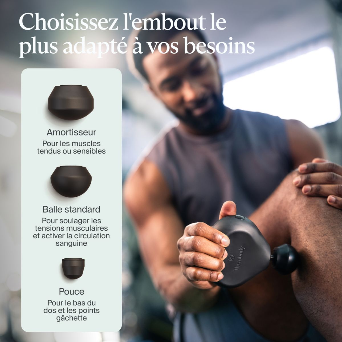 Pistolet de massage Mini 3.0 Noir couleur unique, THERAGUN