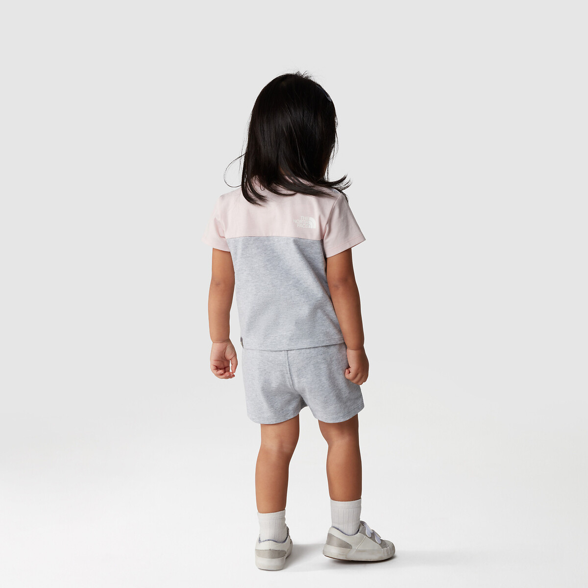 T-Shirt/Shorts Outfit pink + grey, THE NORTH FACE