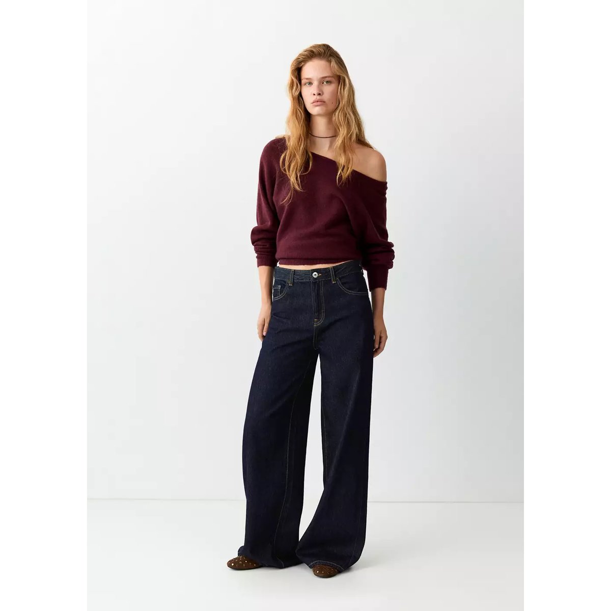 Jean taille haute et taille haute bleu, MANGO TEEN