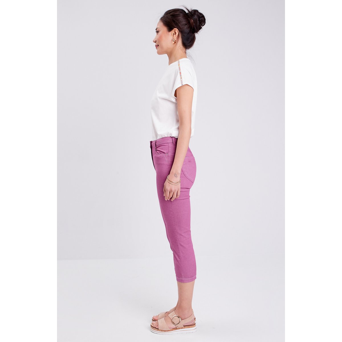 Pantacourt droit taille haute violet, BREAL
