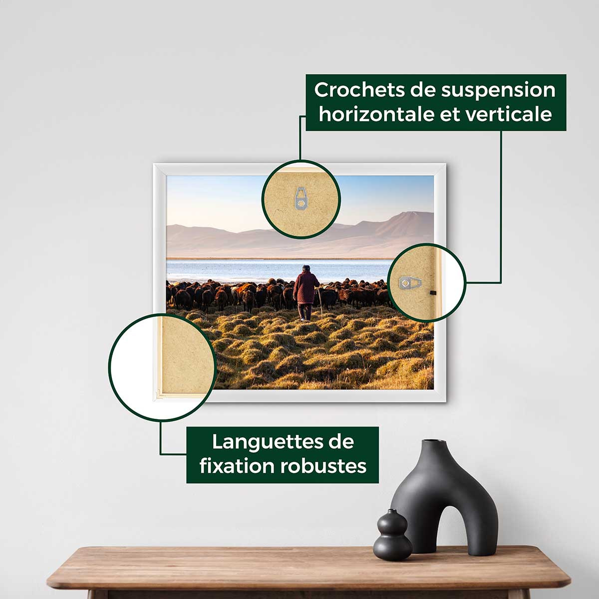 Cadre Photo Exposition En Bois Massif Fsc ESSENTIEL blanc, CEANOTHE
