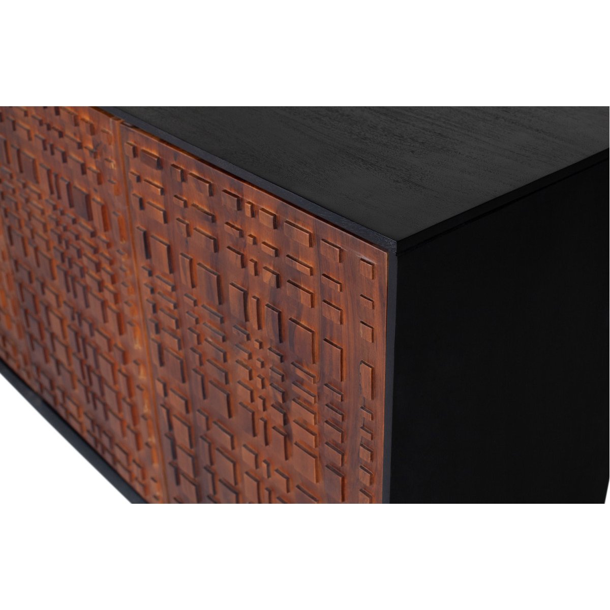 Buffet 4 portes en bois NUTS noyer, BEPUREHOME