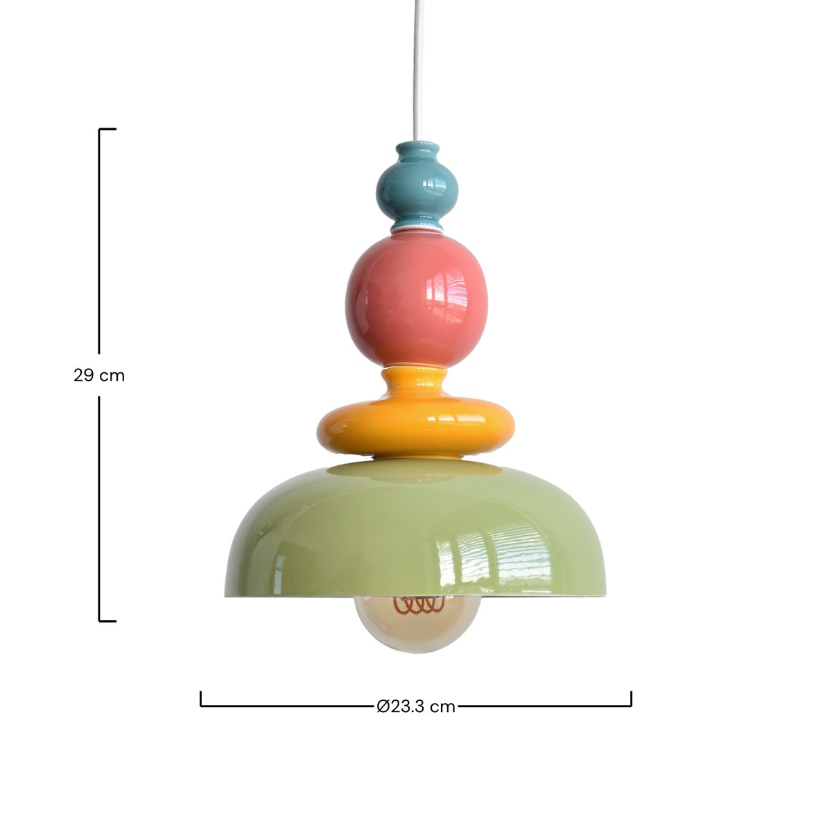 Suspension en céramique D23,3 cm - PILI multicolor, MAISON PAVANE