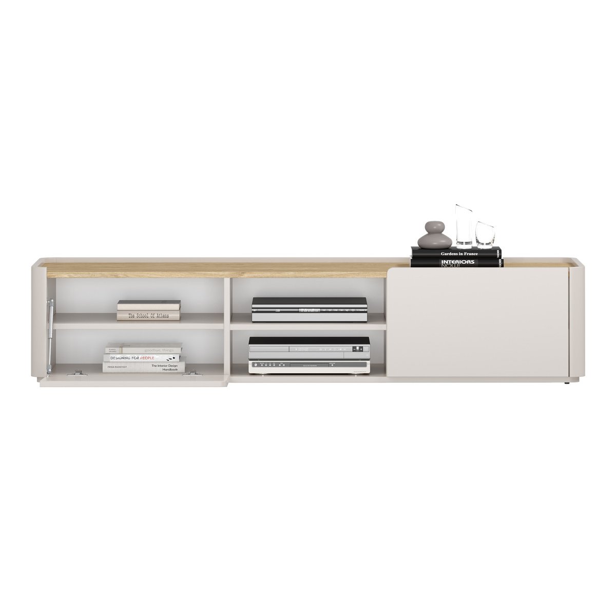 Meuble TV 170 cm , ANYRA beige, BOBOCHIC
