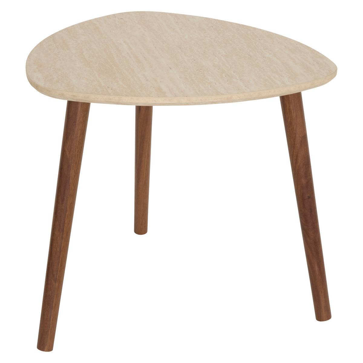 Lot de 3 tables gigognes plateau triangulaire MILEO sable, ATMOSPHERA