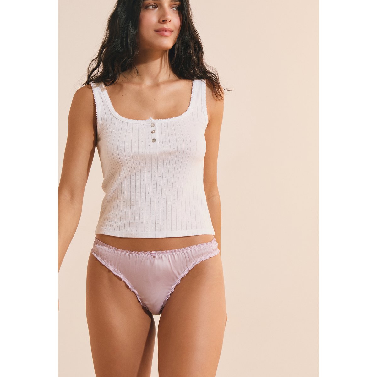 String bloomer satiné NORA SATIN lilas, ETAM