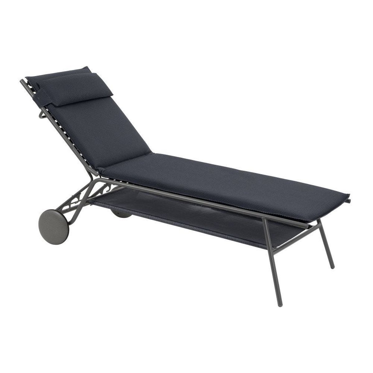 Lit bain de soleil matelassé haut - MIAMI II gris dark grey, LAFUMA MOBILIER