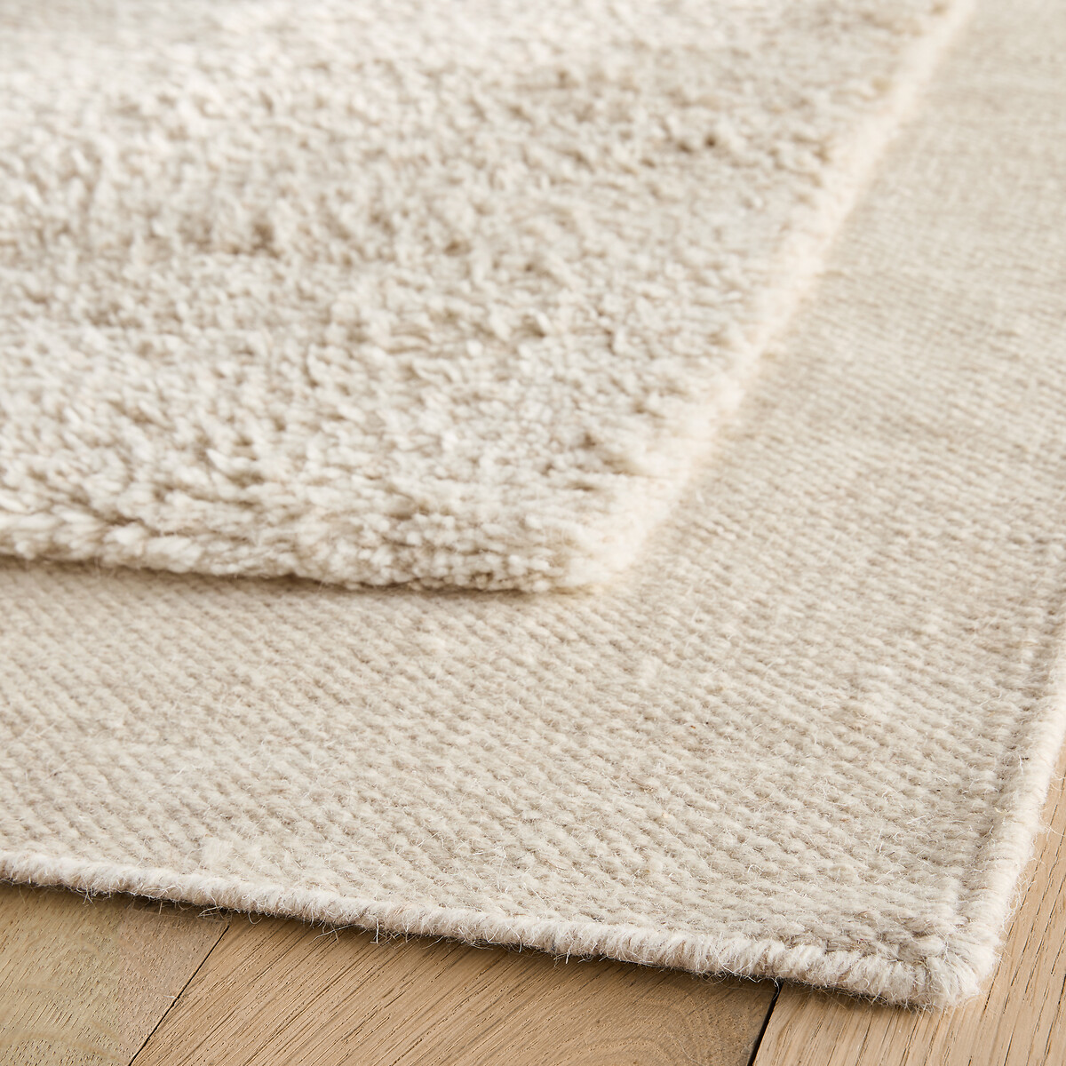 Tapis XL noué à la main, en laine, EDGI craie, AM.PM
